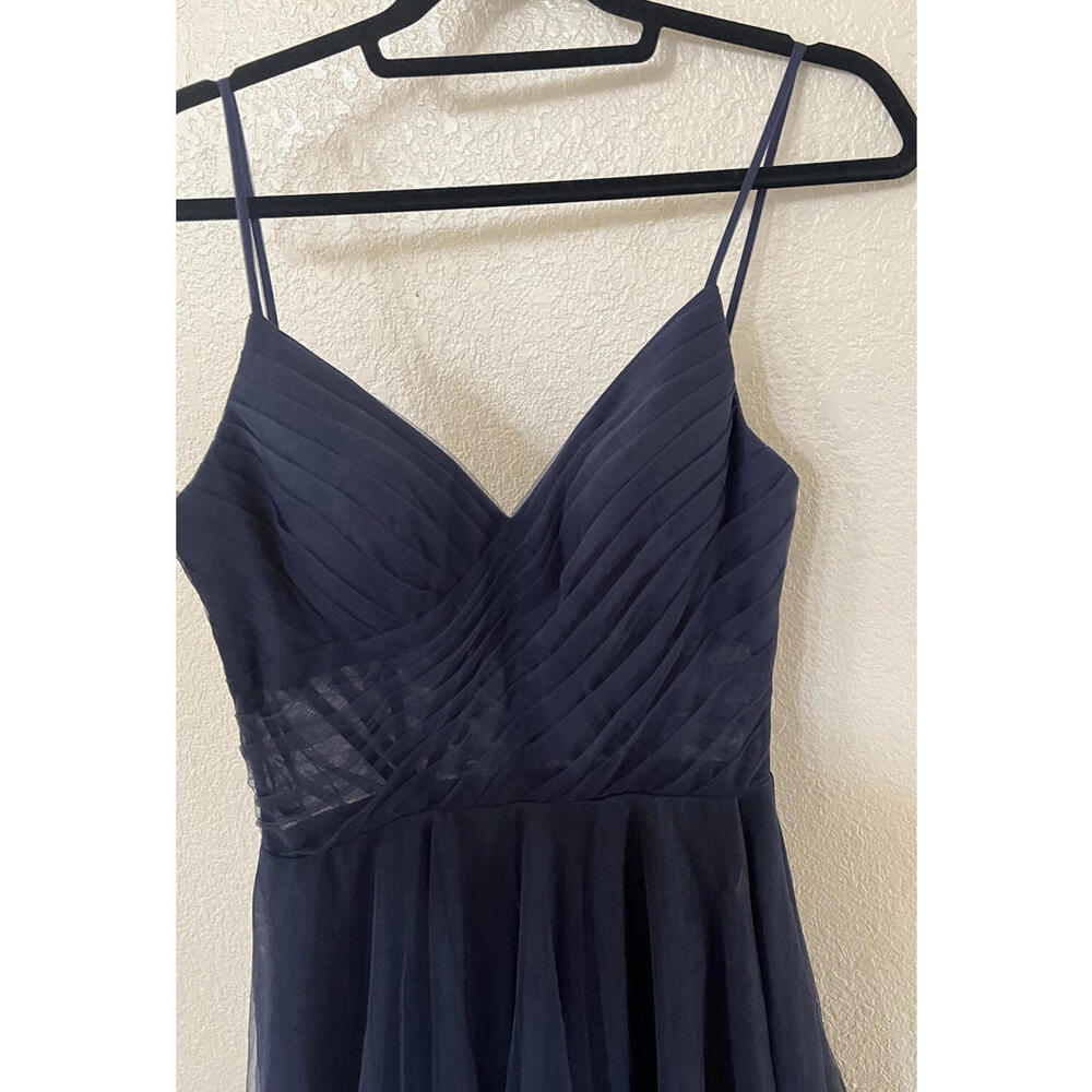 New LA FEMME ILLUSIONS A-LINE TULLE BALL GOWN In Midnight Size 4 $448 - Picture 5 of 9